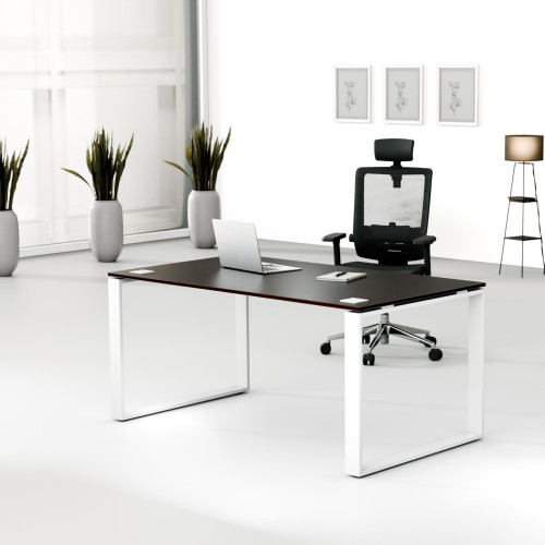 Aranżacja - Biurko MWB 1690 O | 160x90x74 | Creator, blat wenge, stelaż biały