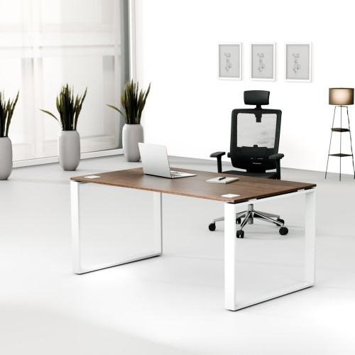 Aranżacja - Biurko MWB 1690 O | 160x90x74 | Creator, blat loft, stelaż biały