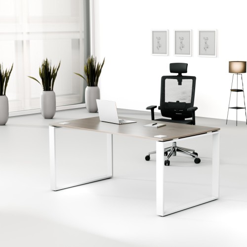 Aranżacja - Biurko MWB 1690 O | 160x90x74 | Creator, blat nobile, stelaż biały