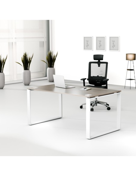 Aranżacja - Biurko MWB 1690 O | 160x90x74 | Creator, blat nobile, stelaż biały