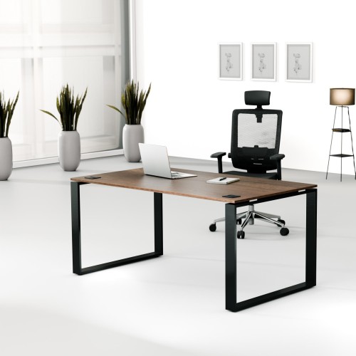 Aranżacja - Biurko MWB 1690 O | 160x90x74 | Creator, blat loft, stelaż czarny