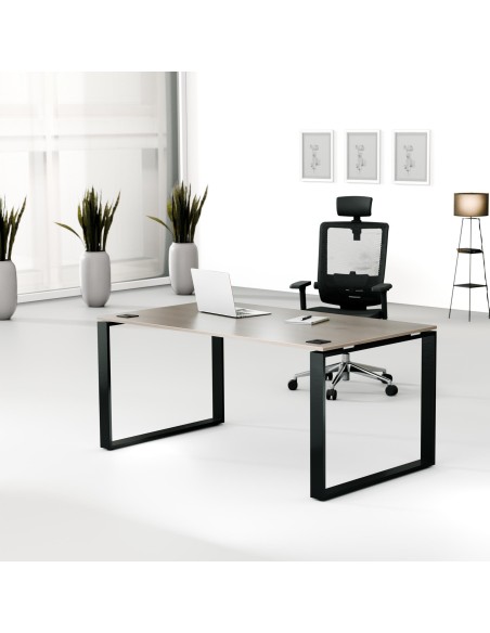 Aranżacja - Biurko MWB 1690 O | 160x90x74 | Creator, blat nobile, stelaż czarny