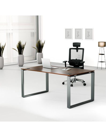 Aranżacja - Biurko MWB 1690 O | 160x90x74 | Creator, blat loft, stelaż antracyt