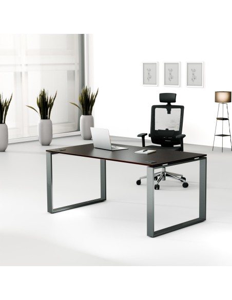 Aranżacja - Biurko MWB 1690 O | 160x90x74 | Creator, blat wenge, stelaż antracyt