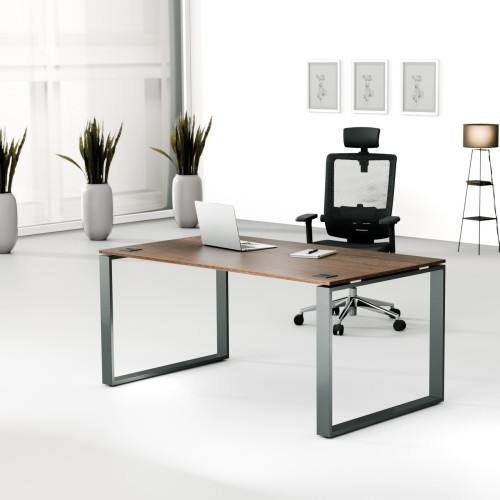 Aranżacja - Biurko MWB 1690 O | 160x90x74 | Creator, blat loft, stelaż antracyt