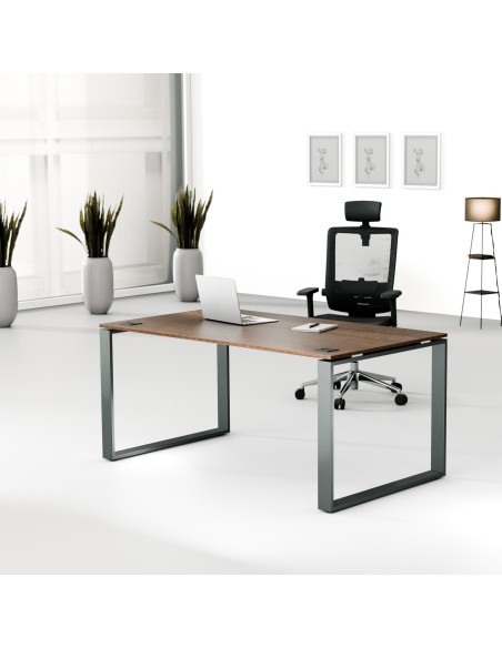 Aranżacja - Biurko MWB 1690 O | 160x90x74 | Creator, blat loft, stelaż antracyt