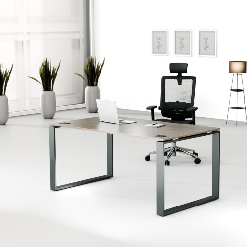 Aranżacja - Biurko MWB 1690 O | 160x90x74 | Creator, blat nobile, stelaż antracyt