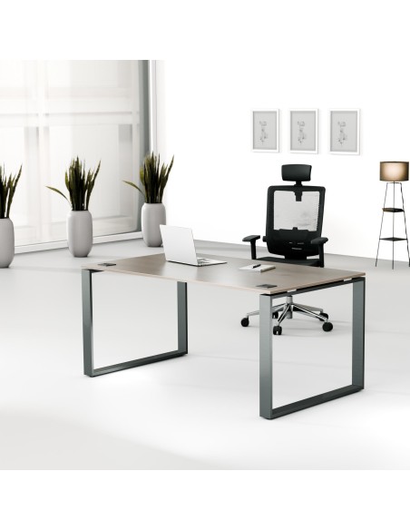 Aranżacja - Biurko MWB 1690 O | 160x90x74 | Creator, blat nobile, stelaż antracyt