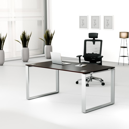 Aranżacja - Biurko MWB 1690 O | 160x90x74 | Creator, blat wenge, stelaż metalik