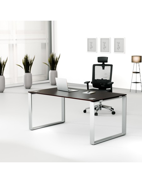 Aranżacja - Biurko MWB 1690 O | 160x90x74 | Creator, blat wenge, stelaż metalik