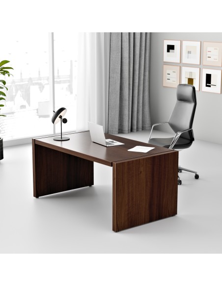 Biurko gabinetowe - MFB 1690 | Fundamental, kolor orzech