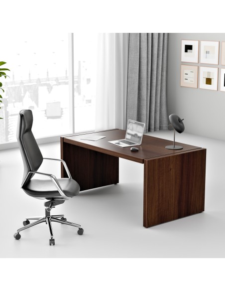 Biurko gabinetowe - MFB 1690 | Fundamental, kolor orzech