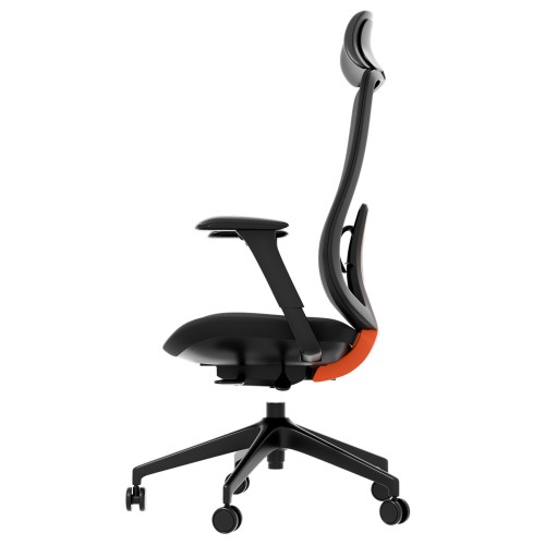 Ergonomiczne krzesło Elite Five, wariant czarny-czerwony, kadr bok