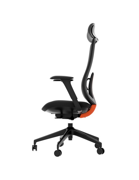 Ergonomiczne krzesło Elite Five, wariant czarny-czerwony, kadr bok