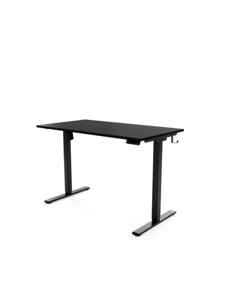 Biurko elektryczne regulowane Home, czarny blat, czarny stelaż, wymiar 110x60 / 110x70