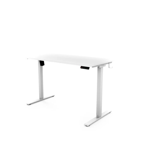 Aranżacja biurko elektryczne Home, biały blat, biały stelaż, wymiar 116x60 / 116x70