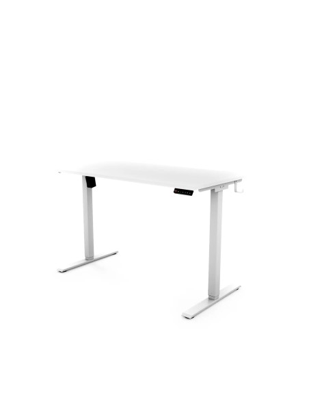 Aranżacja biurko elektryczne Home, biały blat, biały stelaż, wymiar 116x60 / 116x70