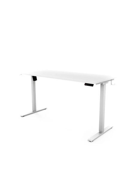 Biurko elektryczne regulowane Home, biały blat, biały stelaż, wymiar 136x60 / 136x70