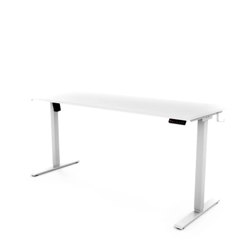 Biurko elektryczne regulowane Home, biały blat, biały stelaż, wymiar 160x60 / 160x70