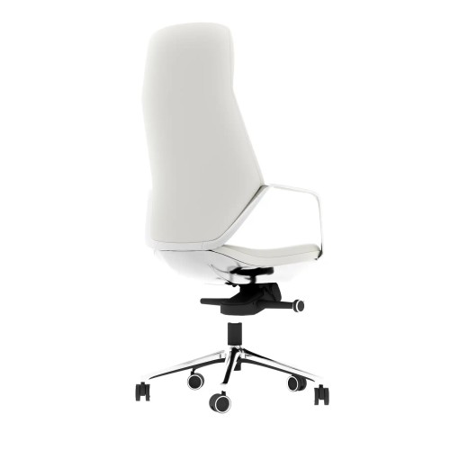 Fotel skórzany gabinetowy Top One - kadr tył, kolor biały