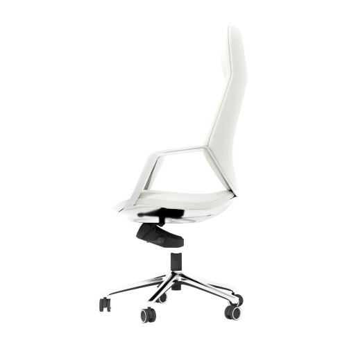 Fotel skórzany gabinetowy Top One - kadr bok, kolor biały