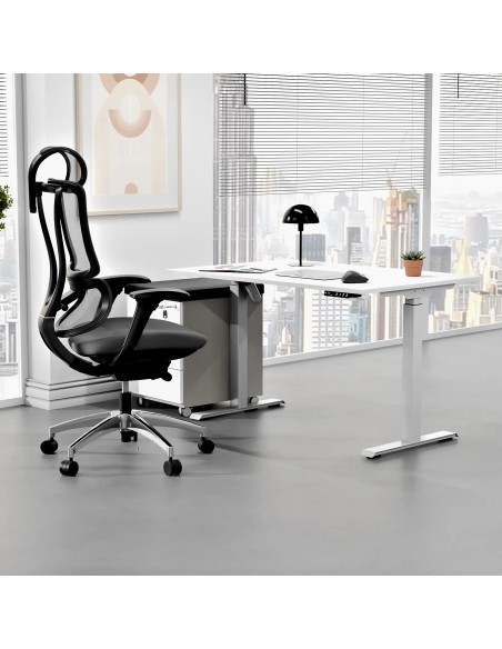 Aranżacja - Biurko elektryczne PRO 120X70, blat biały, stelaż biały