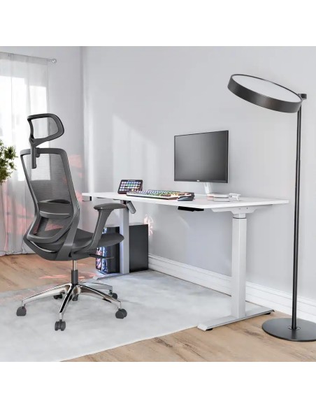 Aranżacja - biurko elektryczne GAME 150X60/150X70, blat biały, stelaż biały