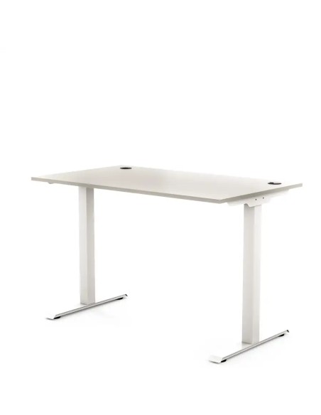 Biurko na metalowych nogach 116X70 / 116X80 | PRO-T, blat popiel, stelaż biały