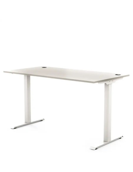 Biurko na nodze metalowej 136X70 / 136X80 | PRO-T, blat popiel, stelaż biały