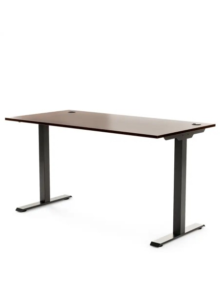 Biurko na metalowej nodze 140X70 / 140X80 | PRO-T, blat orzech, stelaż czarny