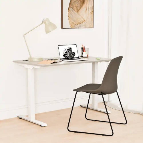 Aranżacja - Biurko na nodze metalowej 116X67 | PRO-T, kolor popiel, stelaż biały
