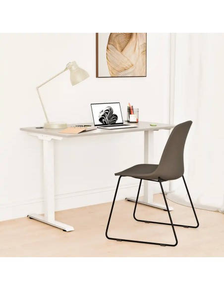 Aranżacja - Biurko na nodze metalowej 116X67 | PRO-T, kolor popiel, stelaż biały