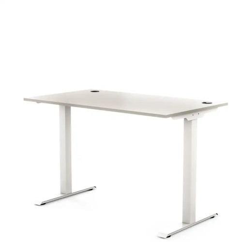 Biurko na nodze metalowej 116X67 | PRO-T, kolor popiel, stelaż biały