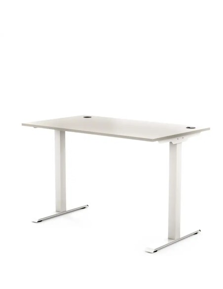 Biurko na nodze metalowej 116X67 | PRO-T, kolor popiel, stelaż biały