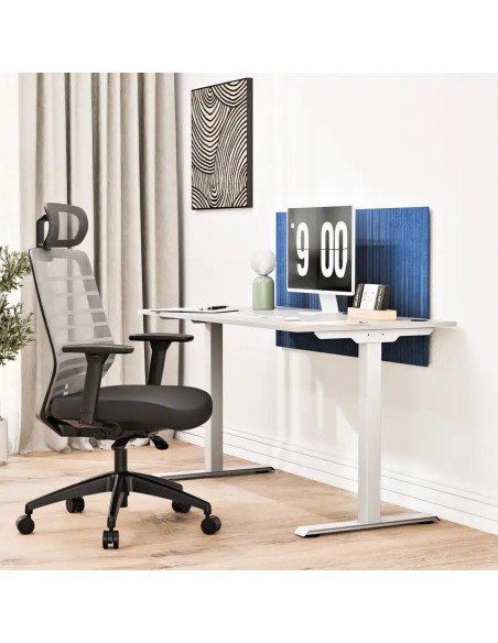 Aranżacja - Biurko na metalowych nogach 136X67 | PRO-T, blat popiel, stelaż biały