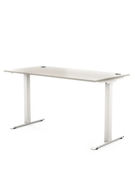 Biurko na metalowych nogach 136X67 | PRO-T, blat popiel, stelaż biały