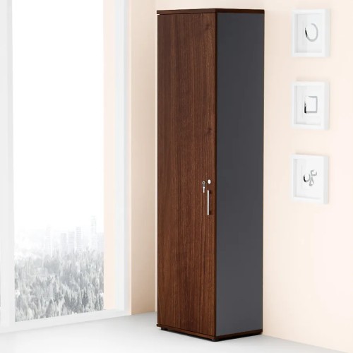 Szafa aktowa MP 666 | Premium, korpus antracyt, fronty orzech