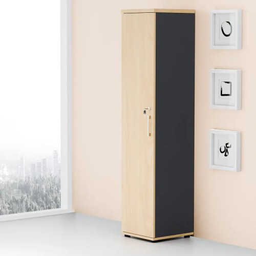 Aranżacja - Szafa biurowa MP 545 | Premium, korpus antracyt. front klon