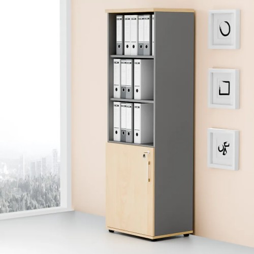 Aranżacja - Szafa półotwarta MP 562 P/L | Premium, korpus popiel, front klon