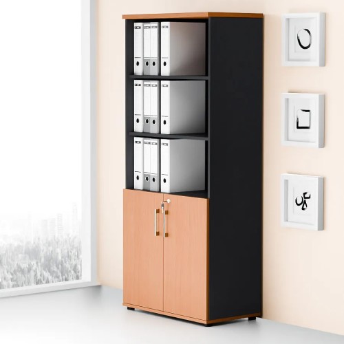 Dwudrzwiowa szafa półotwarta MP 582 5OH – nowoczesna i stylowa | Premium