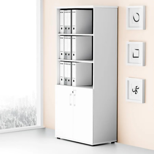 Dwudrzwiowa szafa półotwarta MP 582 5OH – nowoczesna i stylowa | Premium