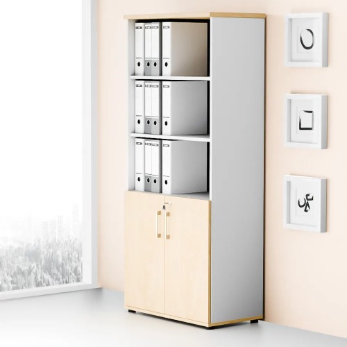 Dwudrzwiowa szafa półotwarta MP 582 5OH – nowoczesna i stylowa | Premium