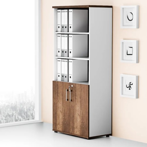 Dwudrzwiowa szafa półotwarta MP 582 5OH – nowoczesna i stylowa | Premium