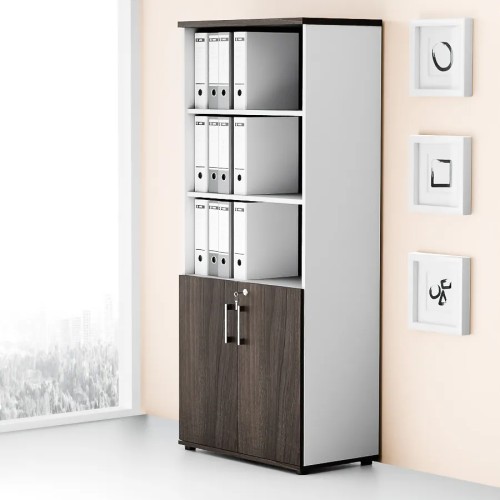 Dwudrzwiowa szafa półotwarta MP 582 5OH – nowoczesna i stylowa | Premium