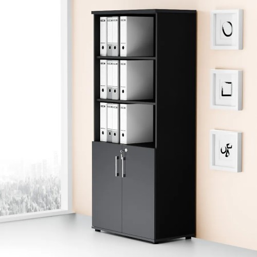 Dwudrzwiowa szafa półotwarta MP 582 5OH – nowoczesna i stylowa | Premium