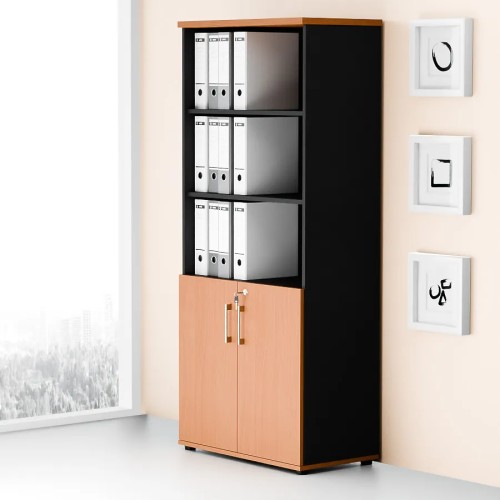 Dwudrzwiowa szafa półotwarta MP 582 5OH – nowoczesna i stylowa | Premium