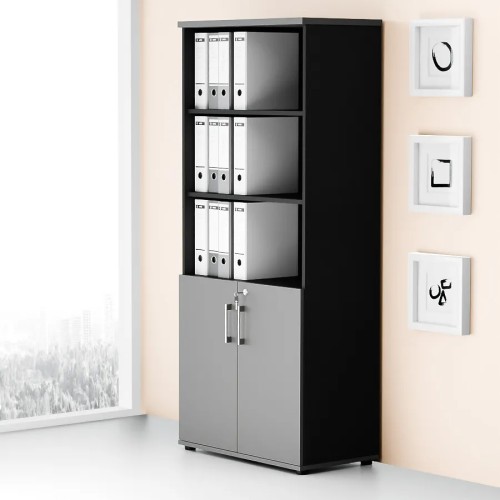 Dwudrzwiowa szafa półotwarta MP 582 5OH – nowoczesna i stylowa | Premium