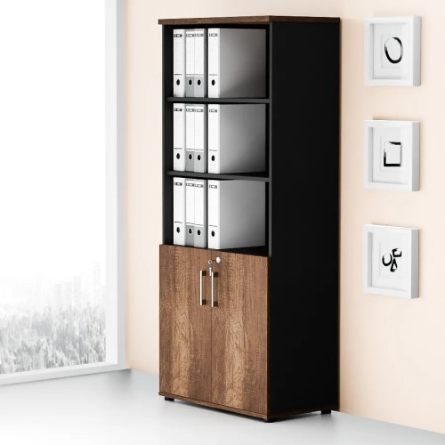 Dwudrzwiowa szafa półotwarta MP 582 5OH – nowoczesna i stylowa | Premium