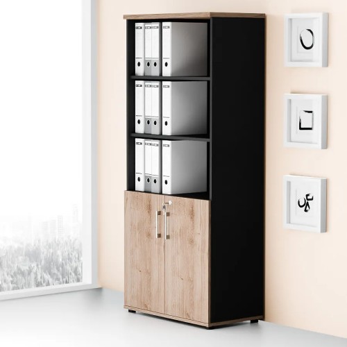 Dwudrzwiowa szafa półotwarta MP 582 5OH – nowoczesna i stylowa | Premium