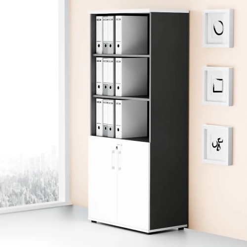 Dwudrzwiowa szafa półotwarta MP 582 5OH – nowoczesna i stylowa | Premium